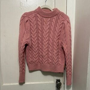 Light Pink Cable Knit Sweater